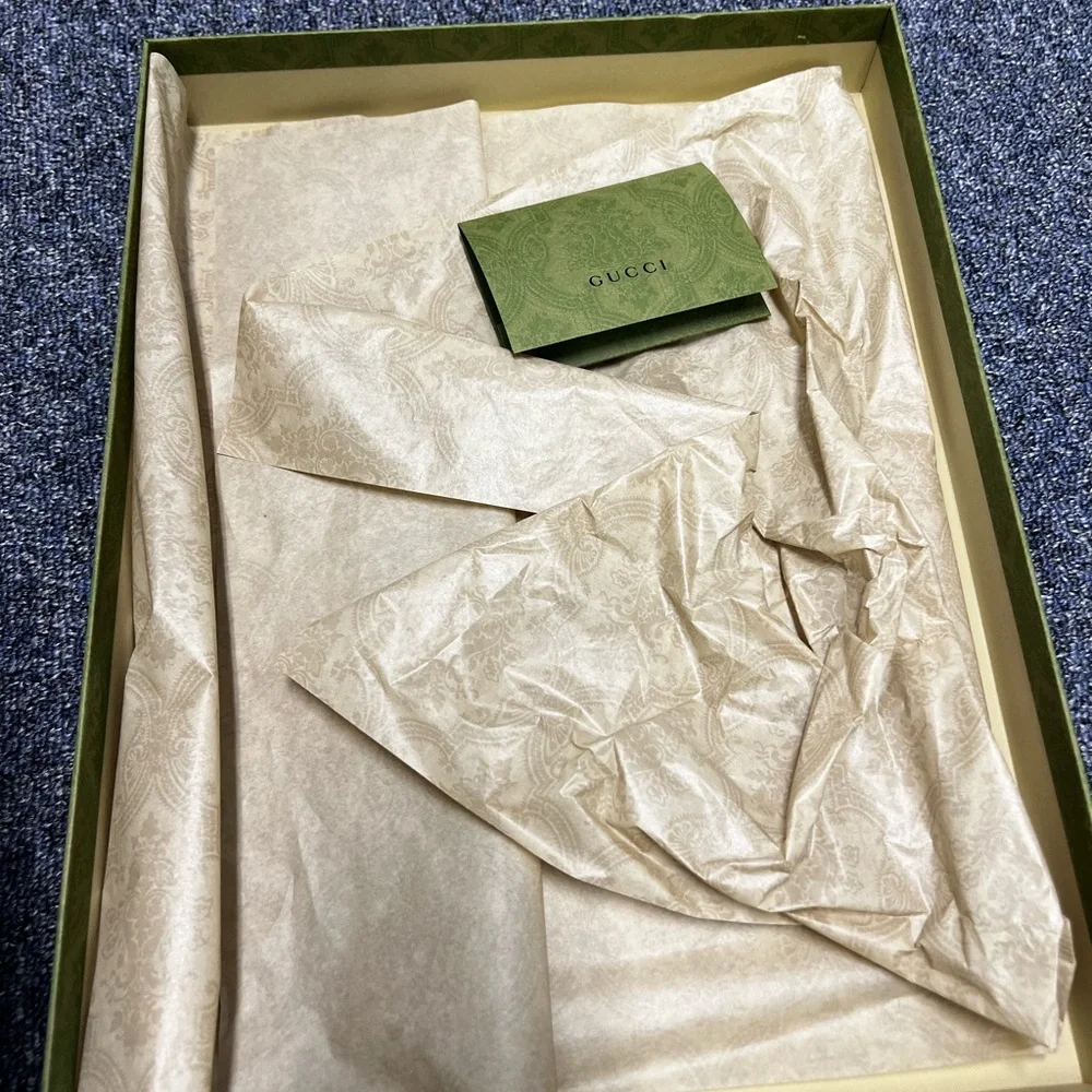 Gucci Large Green Designer Empty Gift Box w/ Tissue & Card – Authentic Packaging